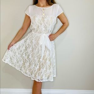 Julian Taylor Lace Bridal Lace Mini Dress M/L
